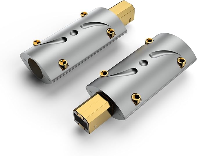 Viborg UB201 Connector Type B Male Plug, Hi-End 24K Gold Plated USB Plug Connector with Alloy Cover for DIY DAC Cable HiFi USB Printer Cable