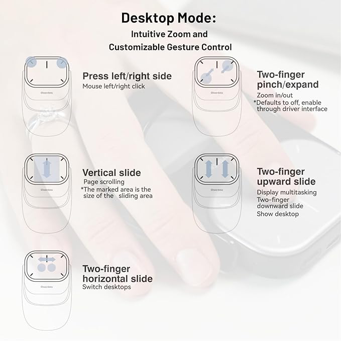 Cheerdots2 Bluetooth Detachable Air Mouse Touchpad Mouse with Voice Recording, Presentation Clicker Wireless Presenter Presentation Remote with Laser Pointer for Mac, Windows (Basic, Black)