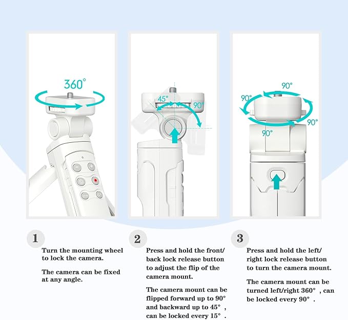 Wireless Camera Remote Control Shooting Grip and Tripod (White) with Remote Shutter Release - Replaces GP-VPT2BT for Sony ZV-1, A7 III, A6400, A7C, A7R IV, A9, FX-3, FX30, RX100 VII, RX0 II