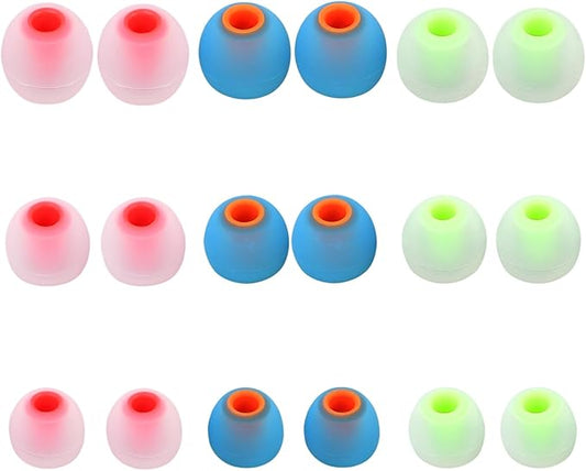 Silicone Replacement Earbud Tips Earbud Covers Ear Tips Fit for in-Ear Headphones (Inner Hole 3.8mm -5.1mm) Earbud Replacement Tips 9 Pairs, S/M/L