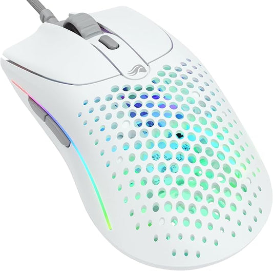 Glorious Gaming Model O 2 Wired Gaming Mouse - 59g Ultralight, FPS, 26,000 DPI, Motion Sync, 80M Click Rated Switches, 6 Programmable Buttons, Ambidextrous, RGB, PTFE Feet - White