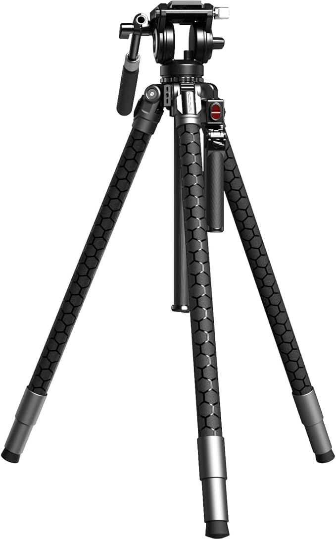 SMALLRIG x Potato Jet TRIBEX SE Hydraulic Aluminum Camera Tripod, with Video Fluid Head, 6kg/13.2lb Load, Max Height 166cm, Professional Video Tripod for Interviews/Wedding/Landscape - 5305