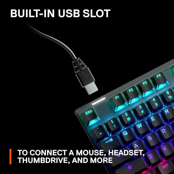 SteelSeries Apex Pro HyperMagnetic Gaming Keyboard — Adjustable Actuation — OLED Screen — RGB – USB Passthrough