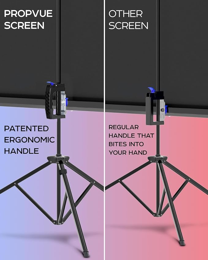 Projector Screen with Stand 60 inch - Indoor and Outdoor Projection Screen for Movie or Office Presentation - 16:9 HD Premium Wrinkle-Free Tripod Screen for Projector with Carry Bag and Tight Straps