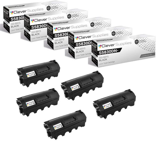 CS Replacement Toner Cartridge Compatible with Dell S5830DN-HY 593-BBYS Black 5 Black