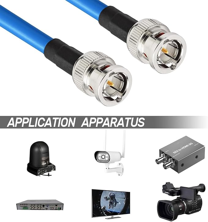 Superbat SDI Cable Long 75 Ohm BNC Cable 3G/6G/12G (Belden 1694A)，1-300FT, Support HD-SDI/3G-SDI/6G-SDI/4K/8K Video,Precision SDI Camera Wire (1Pcs)