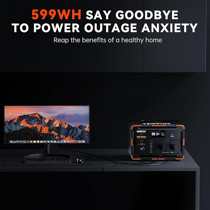 600W Portable Generator – featuring a 162000mAh battery, AC outlets, 100W USB-C PD, 10 outputs, and wireless charging. It's ideal for outdoor use, home, camping, travel, and emergencies.
