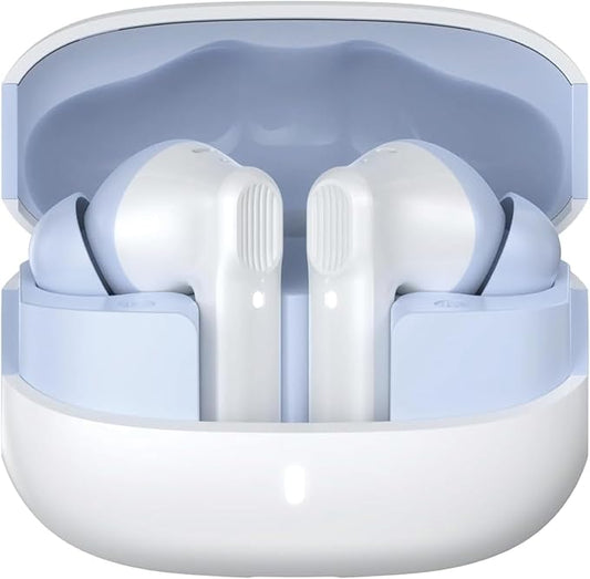 Wireless Earbuds Bluetooth 5.3 Headphones, Lightweight in-Ear Design with Deep Bass, 48HPlaytime, Touch Control, IPX5 Waterproof Earphones for Sports Workout (Blue & White)