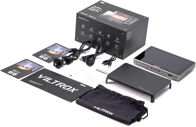 VILTROX DC-L1 7" 4K HDMI Camera Field Monitor, 600nit Touch Screen, 4K 30Hz HDMI Loop in/Out DSLR Video External Monitor for Sony Canon Nikon with Sunshade Hood, Battery, Storage Bag