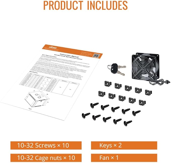 Tecmojo 9U Wall Mount Rack Network Cabinet for 19" IT Equipment,with Lockable Glass Door and Side Panels,Cooling Fan,17.7inch Depth,White,Computer/Electronics Equipment Data Rack