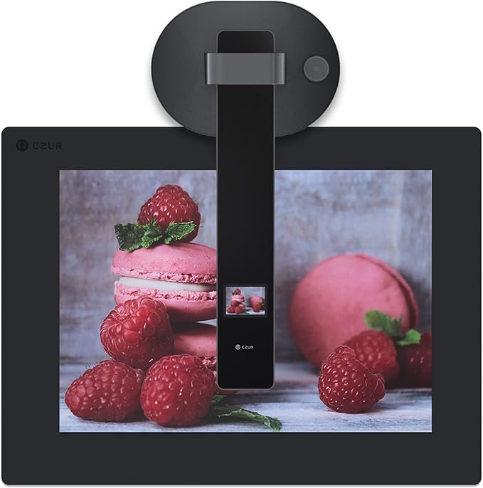 CZUR Aura Pro Portable Book Scanner, A3 Document Scanner, Auto-Flatten & Fingerprint Removal Technologies, Multi-Language OCR, 90° Foldable, for Mac & Windows