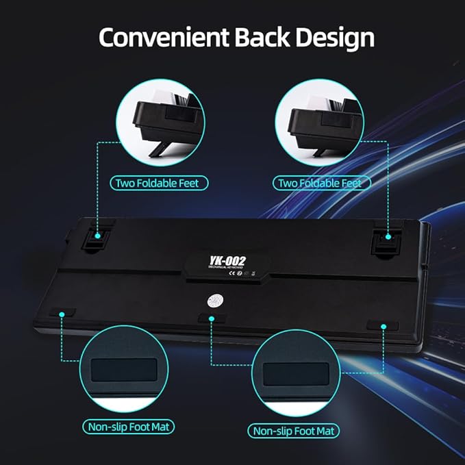 Mechanical Gaming Keyboard, Full Key Compact Wired RGB Backlit Light Up, Red Switches Hot Swappable USB C Creamy Sounding Silent White Mechanical Keyboard for PC MAC