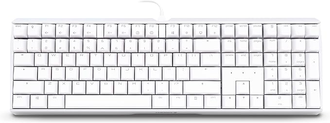Cherry MX 3.0 S Wired Mechanical Gaming Keyboard. Aluminum Housing Built for Gamers w/MX Red Switches. RGB Backlit Color Display Over 16m Colors. from The Makers of MX. Full Size. Pure White.