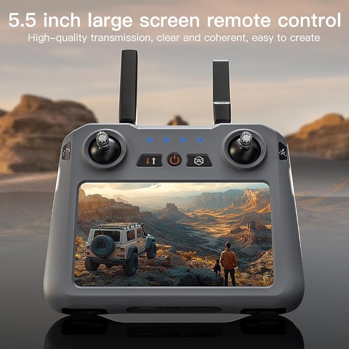 SG909 Drone with Camera 4K for Adults, 6 km Control Distance, Remote Control with Screen, 3-Axis Gimbal, 360° Obstacle Avoidance, Professional RC Quadcopter Drones, 3 Batteries