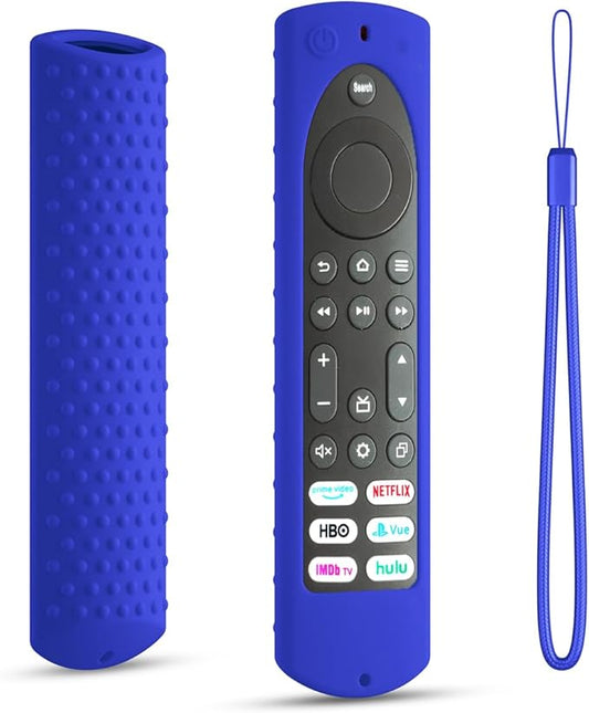 6.2 Inch Silicone Cover Compatible with Fire TV Stick 4K Max Toshiba/Insignia Smart TV Remote Voice Remote (Include Insignia Smart TVs/Toshiba FireTV with 6 Shortcut Buttons Remote) (Blue)