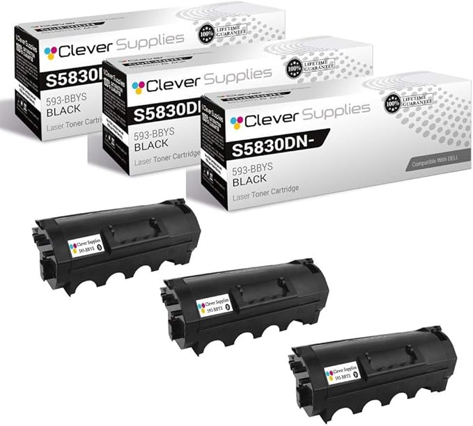 CS Replacement Toner Cartridge Compatible with Dell S5830DN-HY 593-BBYS 3 Black