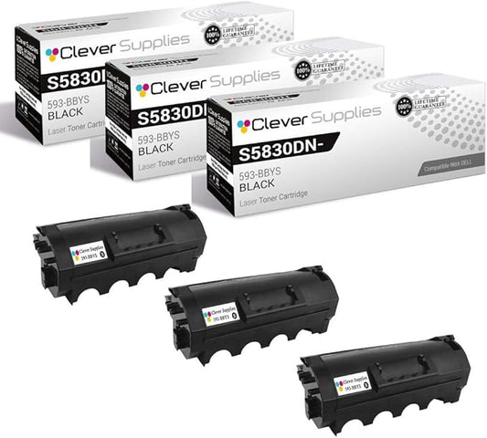 CS Replacement Toner Cartridge Compatible with Dell S5830DN-HY 593-BBYS 3 Black