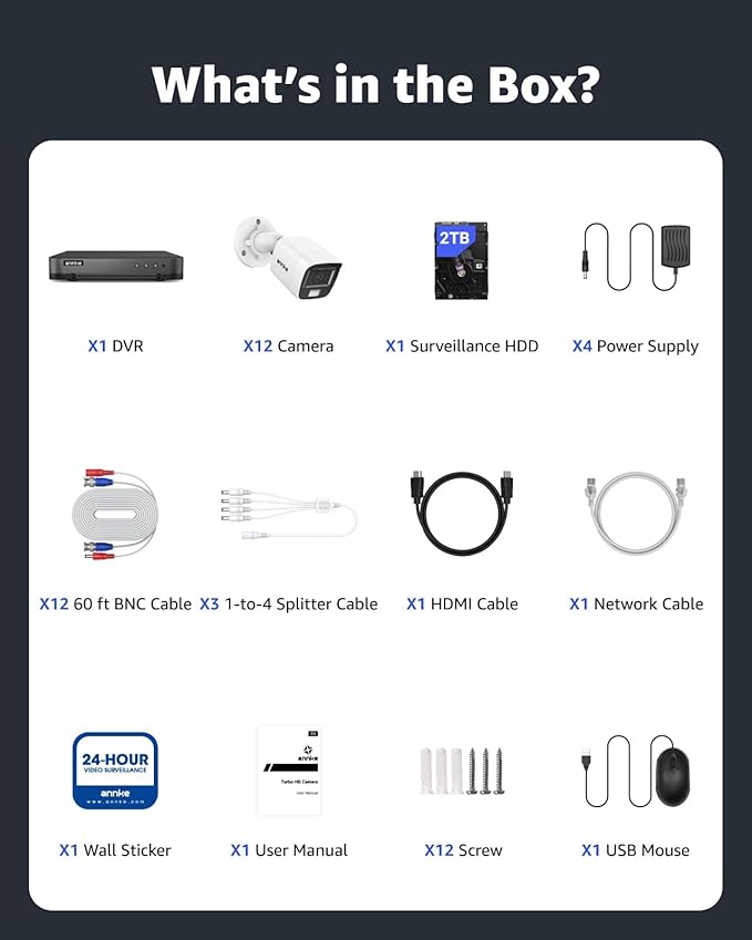 ANNKE 16CH 2MP Wired Security Camera System with Smart Dual Light, Vehicle/Person Detection, 16 Channel DVR and 12PCS 1080P IP67 Outdoor Surveillance CCTV Cameras, 2TB HDD for 24/7 Home Security