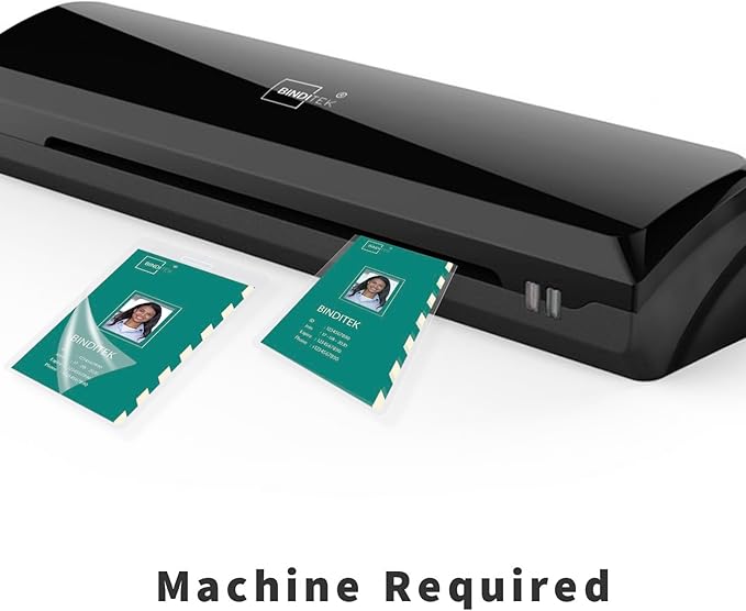 Binditek 100 Pack 5mil Thermal Laminating Pouches, 2.5 x 4.25 Inches Laminating Sheets with Hole, ID Badge Without Clip, Ultra Clear, HeatSeal, Glossy, for Students and Coworkers