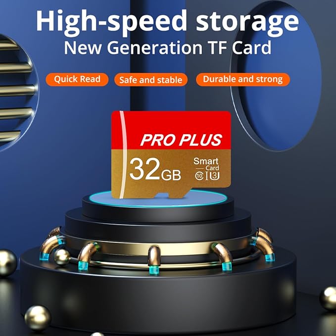 2 Pack TF Card 32GB with Adapter, High Speed Memory Card, UHS-I C10 A1 Memory TF Card for Tablet/Mobile Phone/Camera/Car Audio/Game Console (TF162 Red Gold 32GB)