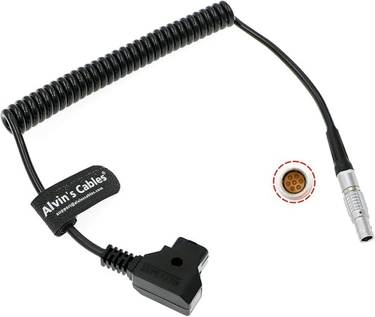 Alvin's Cables Power Cable for Tilta Nucleus-M Motor 7 Pin Male to D-tap Coiled Cable for V-Mount Battery Plate
