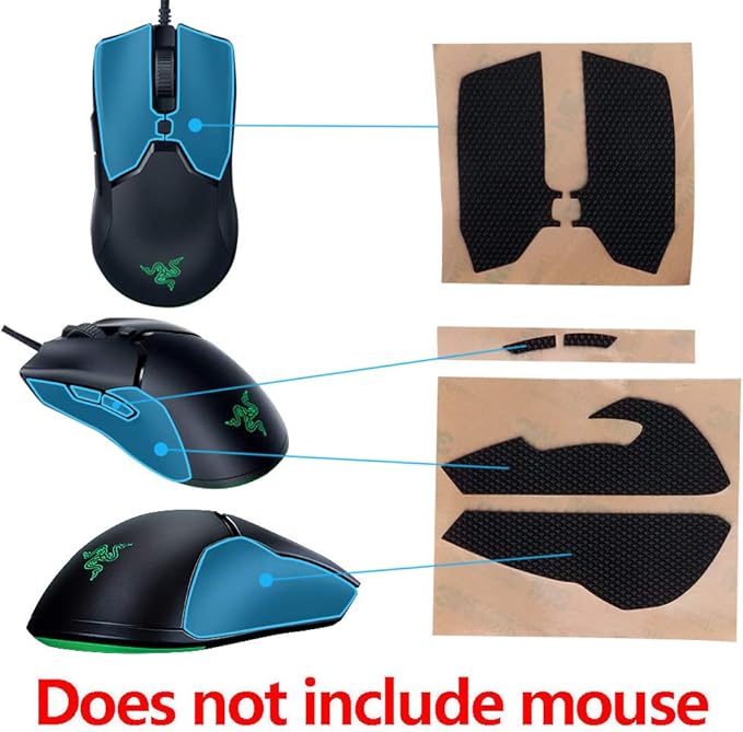 Mouse Anti-Slip Tape Elastics Refined Side Grips Sweat Resistant Pads/Anti Sweat Paste Grip Tape Compatible for Razer Viper mini Gaming Mouse