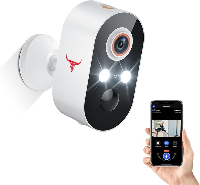 1080P Security Camera Wireless Outdoor with AI Human Detection, Live View, 2.4G WiFi, Home Security System, Instant Alerts, 2-Way Audio, Cloud Storage, Battery Powered (1 Pack)