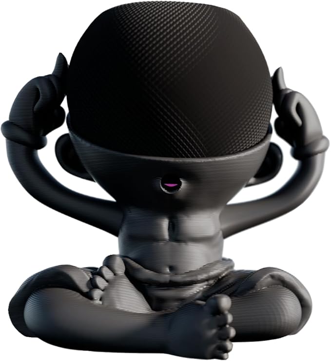 Splin Table Stand Holder Compatible with Amazon Alexa Smart Speaker Echo Dot (4th and 5th gen.) and Apple HomePod Mini, Guru Dot (Black)