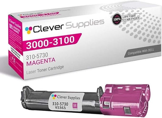 CS Replacement Toner Cartridge Compatible with Dell 3000 310-5730 Magenta 3000 3000cn 3100 3100cn 4000 Page Yield