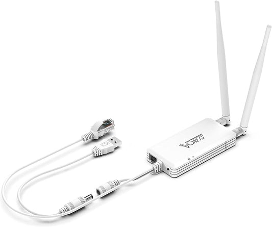 VONETS VAP11S-232 300Mbps WiFi to Ethernet Adapter 2.4G WiFi Bridge/Repeater/Mini Router/ RJ45 to RS232 Serial Server with 2 RJ45 Ports/Antennas USB/DC Powered for DVR Monitor Network Devices
