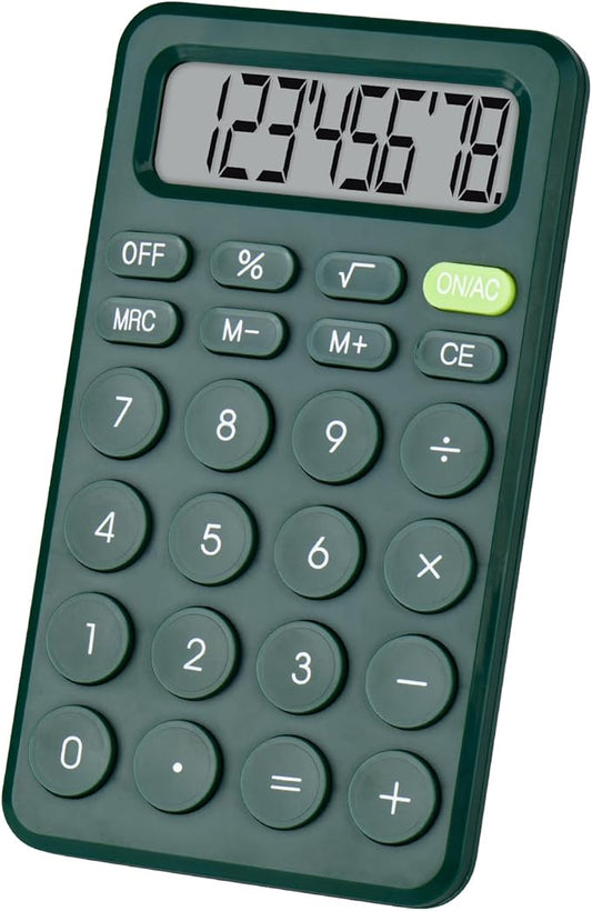 Basic 4 Function Calculator for Students and Office: Small, Portable, and Easy-to-use - Suitable for School and Office Essentials (Green)