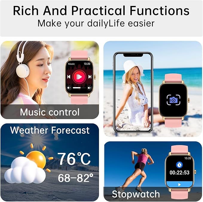 Smart Watch for Men Women Fitness: Make Answer Call Digital Mens Watches Waterproof Running Pedometer Smartwatch for Android Phone iPhone Samsung Compatible Sleep SpO2 Heart Rate Monitor Step Tracker
