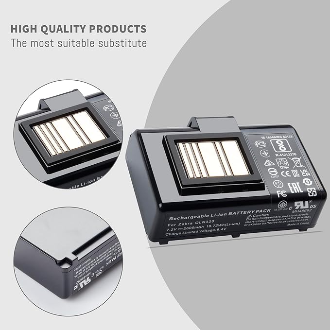 10Pack 3400Mah battery for Zebra Printer ZQ610 QLN320 QLN220 QLN220(HC) QLn320HC ZQ500 ZQ510 ZQ520 ZQ521 ZQ610 ZQ620 ZR628 ZR638 ZQ658 ZQ668 ZR658 ZR668 PN BTRY-MPP-34MA1-01 P103165-101 P1089503-003