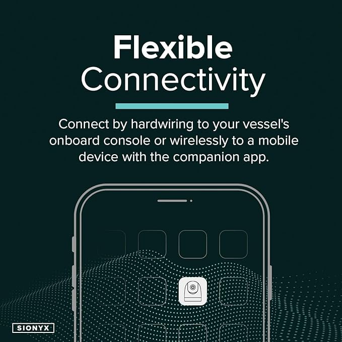 SiOnyx Nightwave Analog Camera, Rugged Ultra-Low Light Night Vision Marine Camera, Flexible Connectivity, Temporary and Permanent Mounting Options, DIY Installation, Gray