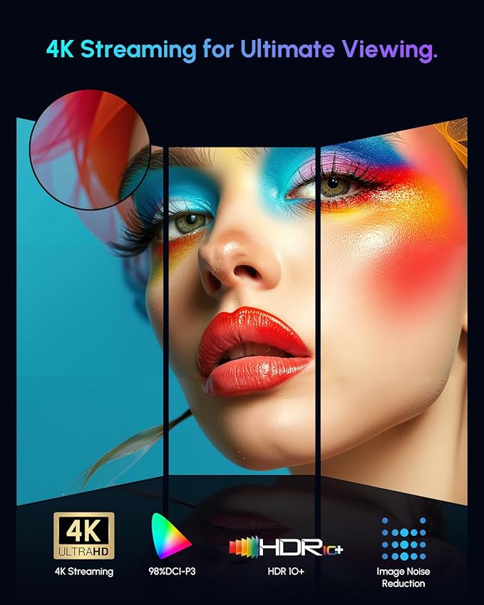 Ultra HD 1800 ANSI Daytime Projector 4K , HDR10+ Daylight Movie Projector WiFi6, ToF Auto Focus, 38W DSP Sound, Two-Way Bluetooth, 300″Display NFC Screencast HDMI USB LAN Movie Gaming in Bright Room