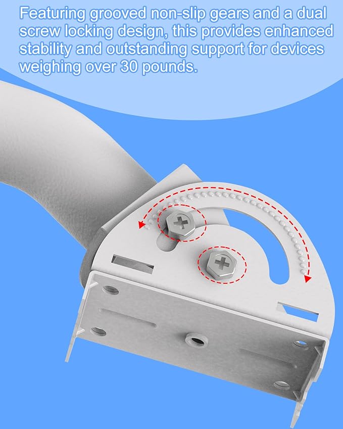 Universal Antenna Mount, 12'' (H) - Φ1.38‘’ Pole and Wall-Mounted Mounting Bracket Mast for Outdoor TV Antennas, Point to Point AP Access Point, Weather Station, CPE Bridge, Starlink and More