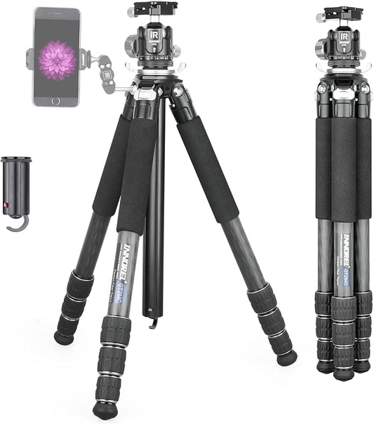 Carbon Fiber Tripod-INNOREL GT284C Professional Compact Tripod for DSLR Camera Heavy Duty Stand with Low Gravity Center Ball Head Special-Shaped Center Column 1.14in/29mm Tube Max Load 44lbs/20kg