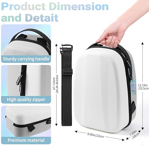 FOREGOER Hard Carrying Case for Meta Quest 3/3S/Oculus Quest 2, Large Space Compatible with BOBOVR S3 Pro/M3 Pro/Kiwi Design Battery Head Strap and All Accessories, Ideal for Travel and Home Storage