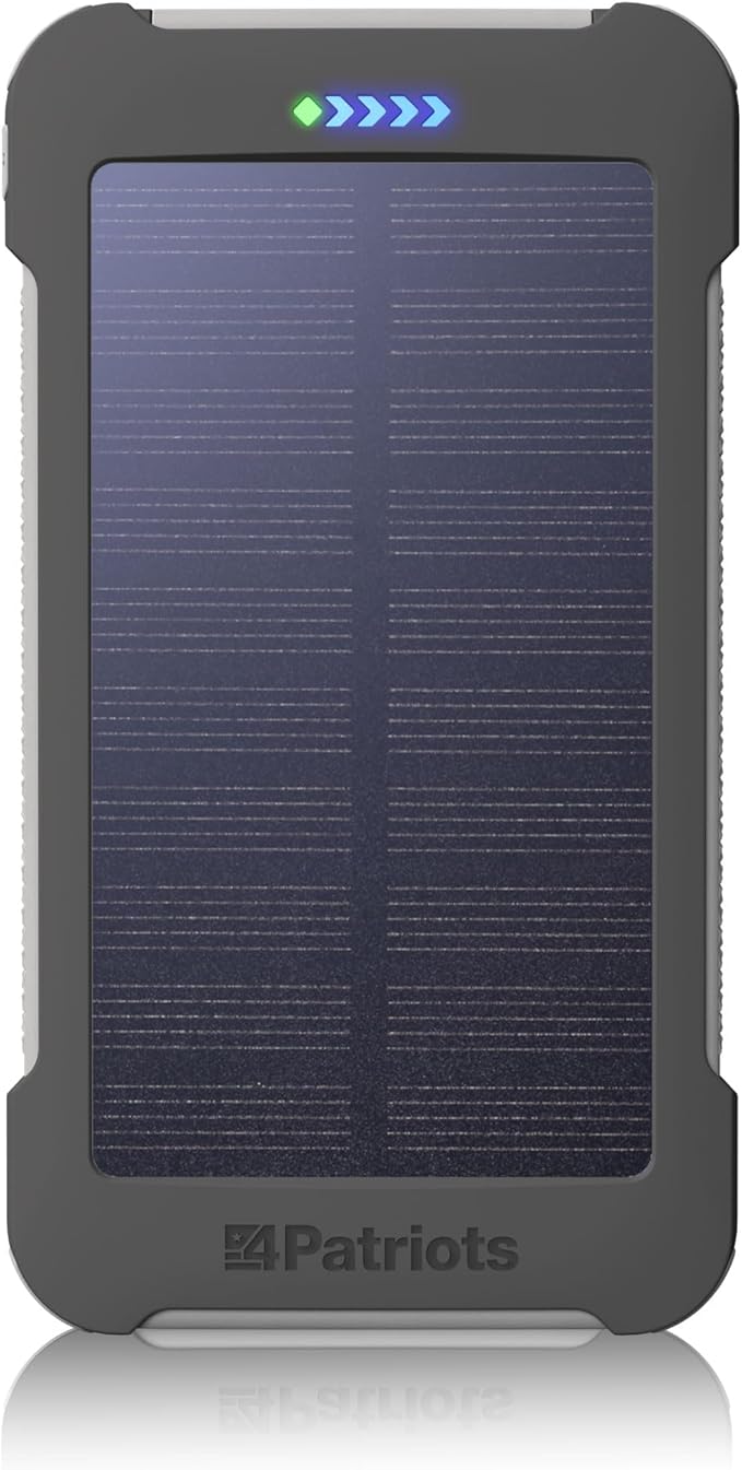 4Patriots Patriot Power Cell CX: Emergency Solar Power Bank with USB-C Fast-Charging Port