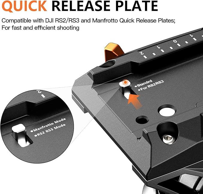 COMAN Fluid Head Tripod for DSLR Camcorder,Camera Monopod Tripod 360° Pan&+90°/-70° Tilt,New Q6 Fluid Head Aluminum Alloy QR Plate Compatible with DJI RS Gimbal Manfrotto Max Load 17.6lb