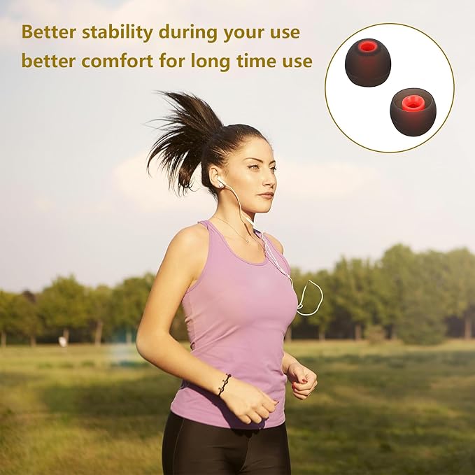 Silicone Earbud Tips - Fit for In-Ear Headphones (Inner Hole 3.8mm-5.1mm) - 9 Pairs S/M/L