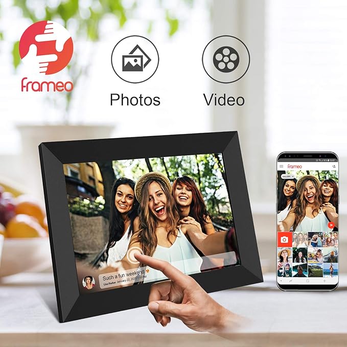 32GB FRAMEO 10.1 Inch Smart WiFi Digital Photo Frame 1280x800 IPS LCD Touch Screen, Auto-Rotate Portrait and Landscape, 32GB Memory, Share Moments Instantly via Frameo App from Anywhere 2 Pack