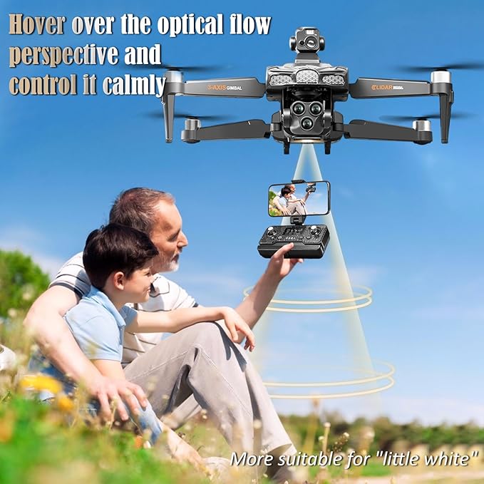 5G Brushless Drone with Camera for Adults 4K, 8K GPS FPV Drone with 3-Axis Gimbal & 360° Obstacle Avoidance - Foldable RC Drones for Adults, 5KM Transmission, 60min Flight, Auto Return, 50X Zoom (Sliver)