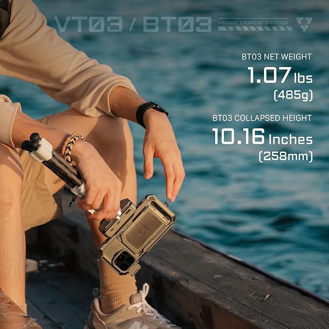 Tilta BT03 Tabletop Tripod | Ball Head with 1-Stage Carbon Fiber Tripod Legs (3KG) (Snow White, Standard Edition)