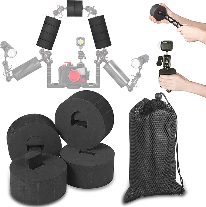 4Pcs Underwater Camera Buoyancy Float Kits, Buoyancy Provided 175g*4, Diameter 3.15", Thickness 1.5", Aquatic Arm Float Kit for Seafrogs/nitescuba/Starbea Floating Arms Diving Tray