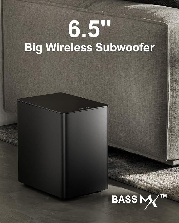 ULTIMEA 7.1 Surround Sound System for TV with Dolby Atmos, 460W Sound Bar for TV with 6.5" Subwoofer, APP Control, 4 Wired Surround Speakers, Home Theater Sound System, Poseidon D80 (2025 Upgrade)