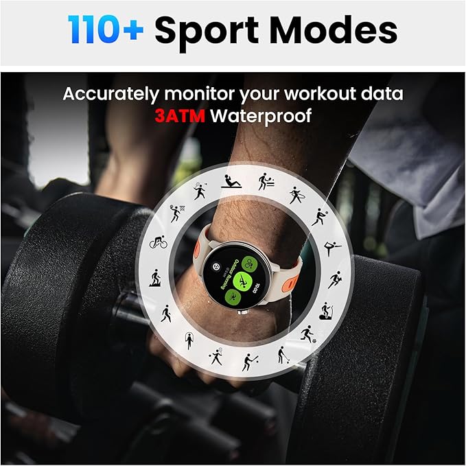Smart Watch for Men Women GPS, 1.43'' AMOLED Smartwatch with Compass/Barometer/Altimeter 100+ Sports Fitness Tracker with Health Monitor for Android iOS 3ATM Waterproof Answer/Make Call