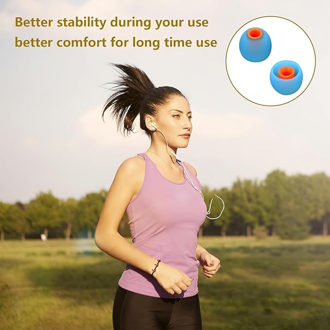 Earbud Replacement Tips Silicone Earbud Tips Earbud Caps Fit for in-Ear Headphones (Inner Hole 3.8mm -5.1mm) Earbud Rubber Tips Ear Tips 9 Pairs S/M/L