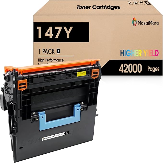 MasaiMara 147Y W1470Y Extra High-Yield Compatible Toner Cartridge Replacement for HP M611dn M611x M612dn M612x Flow MFP M634h M635z M636z M634z M635fht M635h M636fh Printer(Black, 1-Pack)