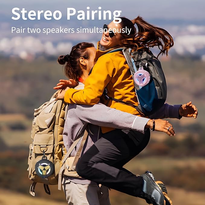 EBODA Waterproof Bluetooth Speaker, Shower Wireless Speaker, IP67 Waterproof, LED Light, Floating, Portable Speakers for Travel, Pool, Beach, Kayak, Gifts for Men-Black Golden Special Edition